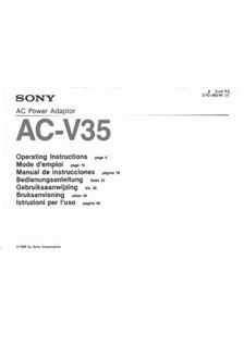 Sony ACV 35 manual. Camera Instructions.